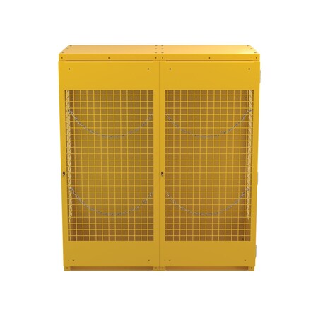Vestil Vertical Cylinder Storage Cabinet, 10-20 Cylinder Capacity, Yellow, Depth: 60" CYL-V-1020-KD